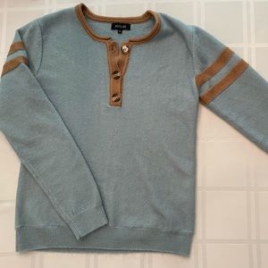 ROOLEE blue and tan sweater